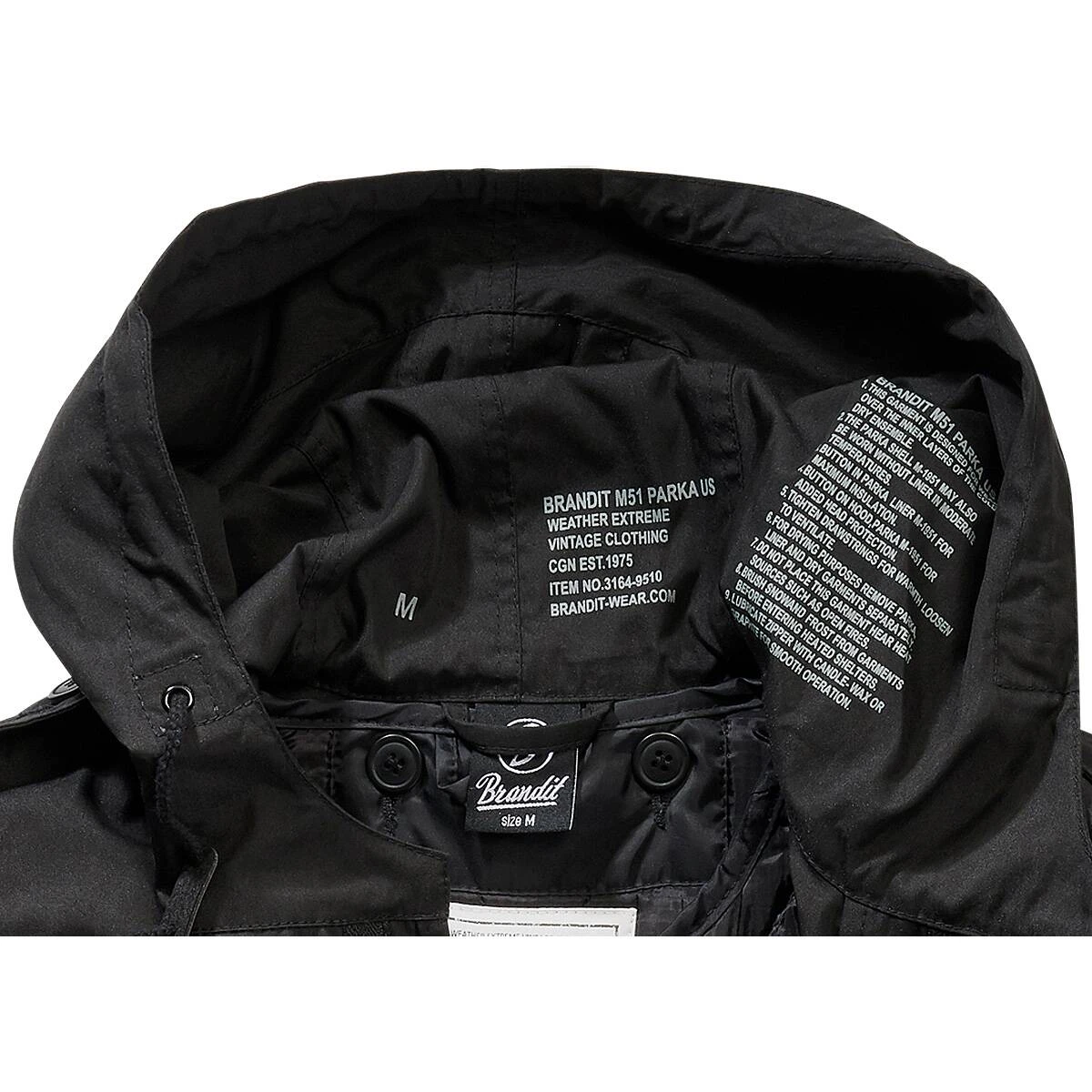 Brandit M51 Parka Schwarz 6 Brandit M51 Parka Schwarz – Bild 4