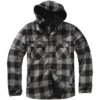 Brandit Hooded Lumberjacked Schwarz-anthrazit -Deutschland Feld Mode Verkaufs-Shop hooded lumberjacked schwarz anthrazit
