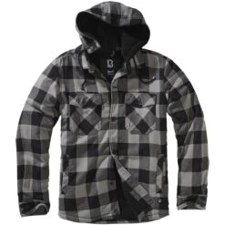 Brandit Hooded Lumberjacked Schwarz-anthrazit