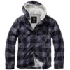 Brandit Hooded Lumberjacket Schwarz-grau -Deutschland Feld Mode Verkaufs-Shop hooded lumberjacket schwarz grau