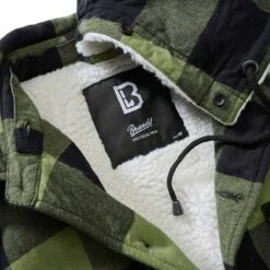 Brandit Hooded Lumberjacket Schwarz-oliv -Deutschland Feld Mode Verkaufs-Shop hooded lumberjacket schwarz oliv3
