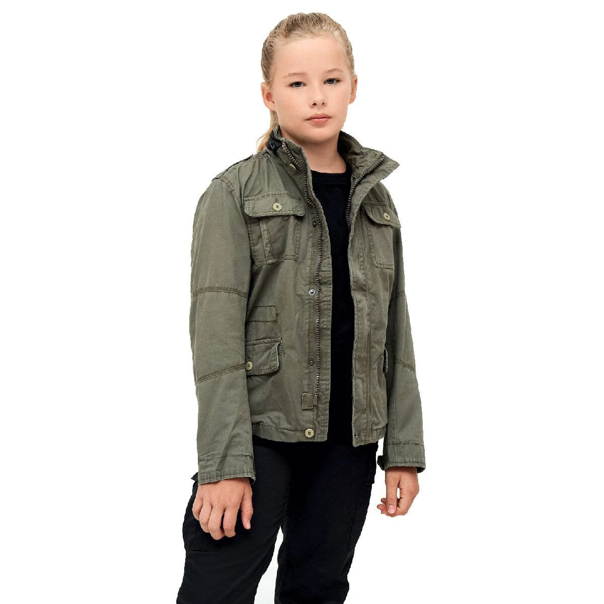 Brandit Kinder Britannia Jacke Oliv 5 Brandit Kinder Britannia Jacke Oliv – Bild 3