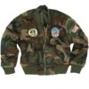 Mil-Tec Kinder Fliegerjacke MA1 Mit Abzeichen Woodland -Deutschland Feld Mode Verkaufs-Shop kinder fliegerjacke ma1 mit abzeichen woodland
