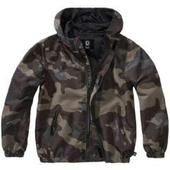 Brandit Kinder Sommer Windbreaker Frontzip Darkcamo