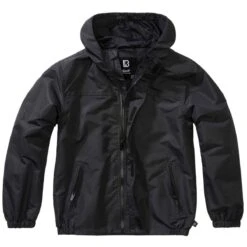 Brandit Kinder Sommer Windbreaker Frontzip Schwarz