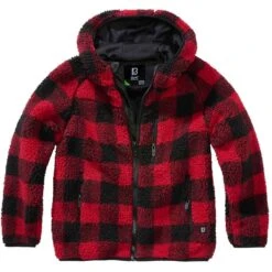 Brandit Kinder Teddyfleece Jacke Rot-schwarz