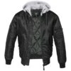 Brandit MA1 Jacke Sweat Hooded Schwarz/grau -Deutschland Feld Mode Verkaufs-Shop ma1 jacke sweat hooded schwarz grau