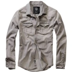 Deutschland Feld Mode Verkaufs-Shop 15 Brandit Riley Denim Hemd Grau