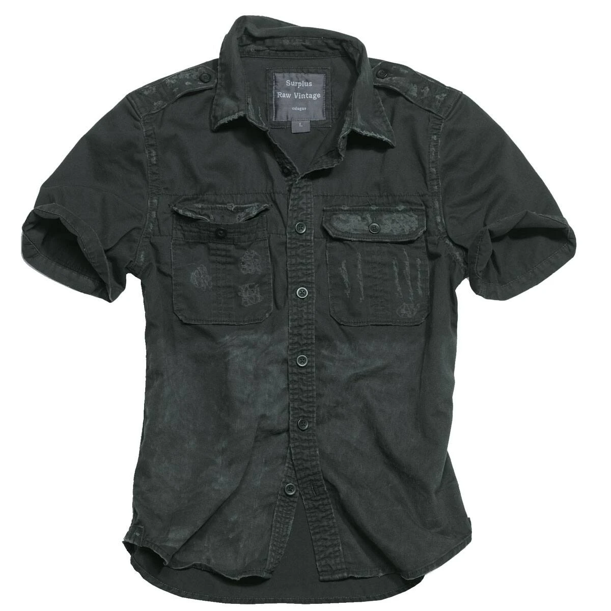 SURPLUS Raw Vintage Shirt Kurzarm Schwarz 3 SURPLUS Raw Vintage Shirt Kurzarm Schwarz