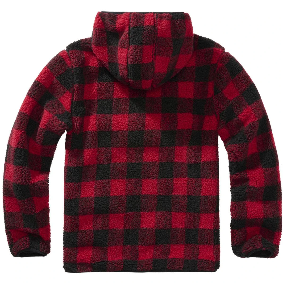 Brandit Teddyfleece Pullover Mit Kapuze Rot-schwarz 4 Brandit Teddyfleece Pullover Mit Kapuze Rot-schwarz – Bild 2