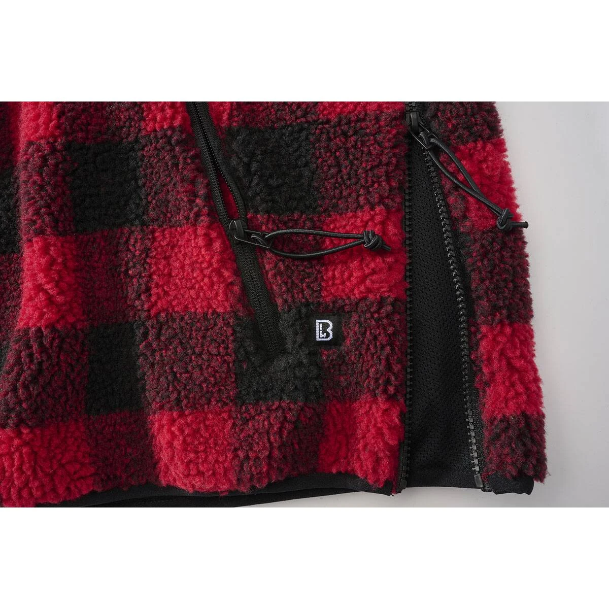 Brandit Teddyfleece Pullover Mit Kapuze Rot-schwarz 5 Brandit Teddyfleece Pullover Mit Kapuze Rot-schwarz – Bild 3