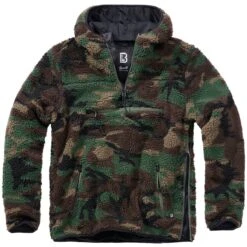 Brandit Teddyfleece Pullover Mit Kapuze Woodland